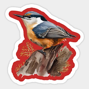 Nuthatch Bird On A Tree Branch 3.0 Sticker